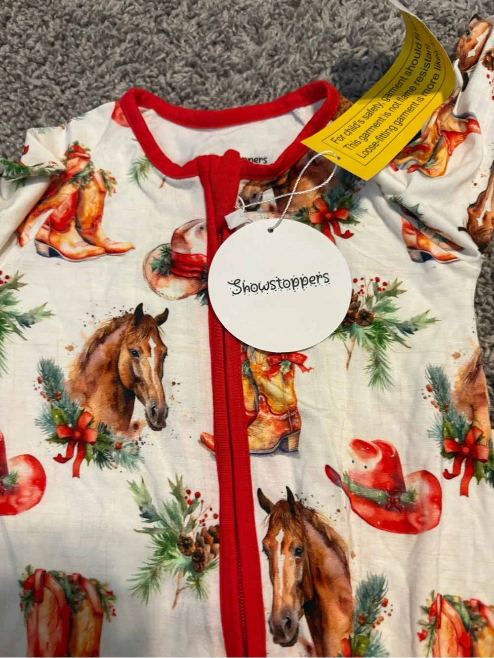 Christmas Western Zippy // 12-18m // NWT